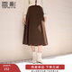 香影赫本風(fēng)焦糖色半身裙女2025冬季新款傘裙高腰通法式a字中長(cháng)裙 咖色 S 155/60A/85-95斤