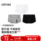 ubras26年新升級平角純棉內褲女15A抗菌加長(cháng)襠防走光包臀四角女士短褲 黑色+中花灰色+白色 升級蔓越莓款 3條 S