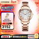 西鐵城（CITIZEN）手表 不銹鋼鍍粉金色XC系列光動(dòng)能女表時(shí)尚休閑 5年保修 新年禮物 EO1202-57A