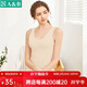 AB內衣女士全棉本命年大紅彈力蕾絲花邊打底衫吊帶衫女式背心8191 淡玉 XL
