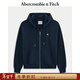 Abercrombie & Fitch【美式復古】小麋鹿圖案保暖抓絨衛衣25秋冬女裝152-5417 寶藍色 M (165/96A)