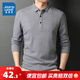 真維斯（Jeanswest）男裝秋季本命年蛇年凈色百搭休閑長(cháng)袖翻領(lǐng)POLO衫男LR 中灰色2030 L 170/92A
