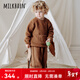 Milkbarn兒童外出保暖褲子寶寶秋冬羊羔絨束腳長(cháng)褲男女童休閑褲 巧克力咖 100 cm