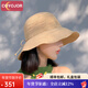 COYOJOR希遙家拉菲草漁夫帽子女2025夏季戶(hù)外大檐草編防曬遮陽(yáng)海邊沙灘草帽女 米色 M(56-58cm)