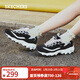 斯凱奇（Skechers）新年禮物女鞋秋冬蕾絲熊貓鞋厚底增高百搭休閑運動(dòng)經(jīng)典復古老爹鞋 黑色/白色/BKW 37.5 尺碼偏大，建議選小半碼