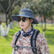 鑫豪睿帽子男夏季遮陽帽戶外大沿防曬帽男女旅游太陽帽漁夫帽男涼帽釣魚 【富士山】淺灰