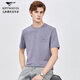 七匹狼【涼感抗菌桑蠶絲】短袖T恤男夏季圓領(lǐng)印花上衣 紫色 XL175/92A