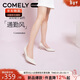 康莉（COMELY）高跟鞋女細跟春季尖頭單鞋軟底時(shí)尚簡(jiǎn)約職業(yè)工作鞋 米白色 34 