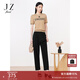 玖姿（JUZUI）商場(chǎng)同款通勤OL風(fēng)純色寬松休閑褲女夏款JWDX11006 素黑 S