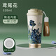 天喜（TIANXI）保溫杯女生高顏值陶瓷內(nèi)膽咖啡杯子隨行杯吸管水杯便攜辦公水杯 鳶尾花 520ml 升級(jí)陶瓷控溫