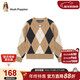 暇步士（Hush Puppies）童裝兒童線(xiàn)衣男童學(xué)院風(fēng)套頭內搭女童全棉毛衣 暖卡其   140   