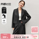 尚都比拉職業(yè)面試西裝套裝女春秋款正裝高級感小西服穿搭一整套 黑色 L