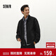 森馬（Semir）夾克男冬寬松美式復古水洗牛仔外套時(shí)尚棉服拉鏈開(kāi)衫103724108103