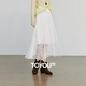 初語(yǔ)飄逸不規則半身裙女2026春季新款蕾絲裙波嬉風(fēng)小白裙 白色   S