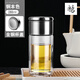 純暢（CHUNCHANG）雙層玻璃茶水分離杯口袋隔熱泡茶杯迷你男女士水杯隨身簡(jiǎn)約花茶杯 350ml