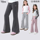 迪士尼（Disney）女童褲子春秋新款兒童修身喇叭褲中大童淑女微喇褲FK006薄墨灰150