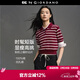 GIORDANO CONCEPTS 2026春季新款短袖針織衫女純棉條紋短款翻領(lǐng)針織polo衫12355609
