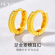 是你麥穗黃金耳扣女士足金百搭耳釘豐收新年女生節生日禮物送老婆媽媽 足金麥穗耳扣一對+證書(shū)+品牌禮盒 金重約2.1g