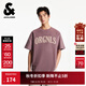 杰克·瓊斯（JACK&JONES）男裝夏季新款時(shí)尚純棉字母刺繡寬松舒適日常潮流T恤短袖225201266 E16玫瑰灰褐色 常規 M （175）