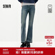 森馬（Semir）商場(chǎng)同款|森柔牛仔褲女冬季彈力抓絨長(cháng)褲2025喇叭褲103725124013A