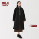 MUJI 女式 蓬松棉服立領(lǐng)大衣 外套女款冬裝長(cháng)款冬季女裝棉衣衣服 黑色 L (165/88A)