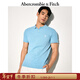 Abercrombie & Fitch【經(jīng)典POLO】小麋鹿圖案男裝25夏季美式通勤短袖T恤 天藍色 L (180/108A)