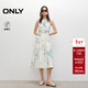 ONLY2025夏季新款浪漫印花收腰打攬無(wú)袖削肩連衣裙女|125207059 H3K樂(lè )樂(lè )印花藍 S