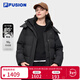 FILA FUSION斐樂(lè )潮牌羽絨服女2025冬季新款時(shí)尚休閑保暖連帽外套 正黑色-BK S 160/80A/S