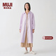 MUJI IDEE 女式 平紋 長(cháng)款外套 風(fēng)衣大衣女春秋  GAD01C4S 淺紫色 M （155/80A）