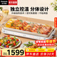 松下（Panasonic）聚嗨盤(pán)mini版家用電烤盤(pán)多功能鍋料理燒烤肉烤魚(yú)多用途鍋不挑鍋具左右獨立控溫NF-X1 4L 香檳金【獨立控溫+不挑鍋具】