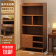 多功能書(shū)架落地置物架客廳一體靠墻儲物柜辦公室家用實(shí)木書(shū)柜 胡桃色60*30*160cm_生態(tài)板 組裝