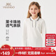 英氏（YEEHOO）女童polo衫兒童T恤中大童裝打底衫學(xué)院翻領(lǐng)長(cháng)袖上衣春 白色 160