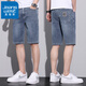 真維斯（Jeanswest）夏季薄款男裝五分褲牛仔短褲2026男士新款外穿休閑彈力中褲子男款 331藍色 33