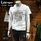LEENGAO國際輕奢品牌歐洲站高端短袖男士T恤潮牌虎頭亮片燙鉆圓領(lǐng)打底衫 白色 XL 推薦體重（130-150斤） 國際奢侈品牌