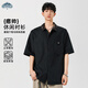 頂峰保羅（Dingfengbaoluo）短袖襯衫男春夏季美式潮牌痞帥透氣百搭休閑上衣KLQ80黑色XL