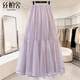絲柏舍高腰長(cháng)款網(wǎng)紗裙女2026春裝新款時(shí)尚氣質(zhì)優(yōu)雅飄逸半身裙