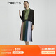 PORTS寶姿商場(chǎng)同款新品女裝高腰百搭拼色百褶半身裙LL8S022LWP015 丈青 XS (2)