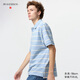 優(yōu)衣庫合作款/男裝女裝快干POLO衫/短袖條紋T恤485565 63 天藍色 L