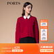PORTS 寶姿秋冬新品女裝針織長(cháng)袖圓領(lǐng)套頭衫SM9K415KKW003 深紅色 M