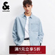 杰克·瓊斯（JACK&JONES）男裝26年春秋季新款牛仔長(cháng)袖襯衫男純棉柔軟親膚休閑襯衣外套薄款 E40淺牛仔藍 常規 M