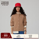 Teenie Weenie【趙露思同款】小熊女裝復古寬松綿羊毛絞花針織開(kāi)衫 A-卡其色 S (160)