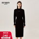 深呼吸DEEP BREATH女裝字母羊毛羊絨針織收腰連衣裙A500216 A500231 黑-加長(cháng) M (3)