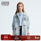 Teenie Weenie小熊女裝外套2025年秋季新款復古街頭休閑感牛仔上衣 淺藍色 M