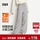 森馬（Semir）發(fā)熱抑菌抓絨抽繩分割寬松2025百搭闊腿褲女冬休閑褲109725127001