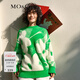 MO&Co.藝術(shù)花卉羽毛紗絨感毛衣加厚圣誕設計感小眾上衣女 霓虹綠色 S 160
