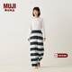 MUJI女式發(fā)熱毛毛紗家居長(cháng)褲女士睡褲褲子保暖25年冬季 FD36CC5A 深灰色條紋 S -M(160/66A)