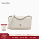 Calvin Klein女包優(yōu)雅休閑通勤風(fēng)便攜ck翻蓋鏈條油蠟皮單肩斜挎小方包禮物 67U-牛奶白 OS