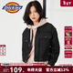 Dickies外套字母印花新復古回潮牛仔夾克 女式短款時(shí)尚休閑薄外套 10142 牛仔黑(梭織) （寬松版型） M