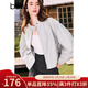 百圖betu女裝秋季新款短外套下擺抽繩設計帥氣戶(hù)外外套女2408T56 灰色 L