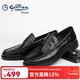 金利來(lái)男鞋2025新款秋季男士皮鞋商務(wù)套腳輕底一腳蹬黑色樂(lè )福鞋 黑色 手抓紋 39 尺碼偏大，建議選小一碼